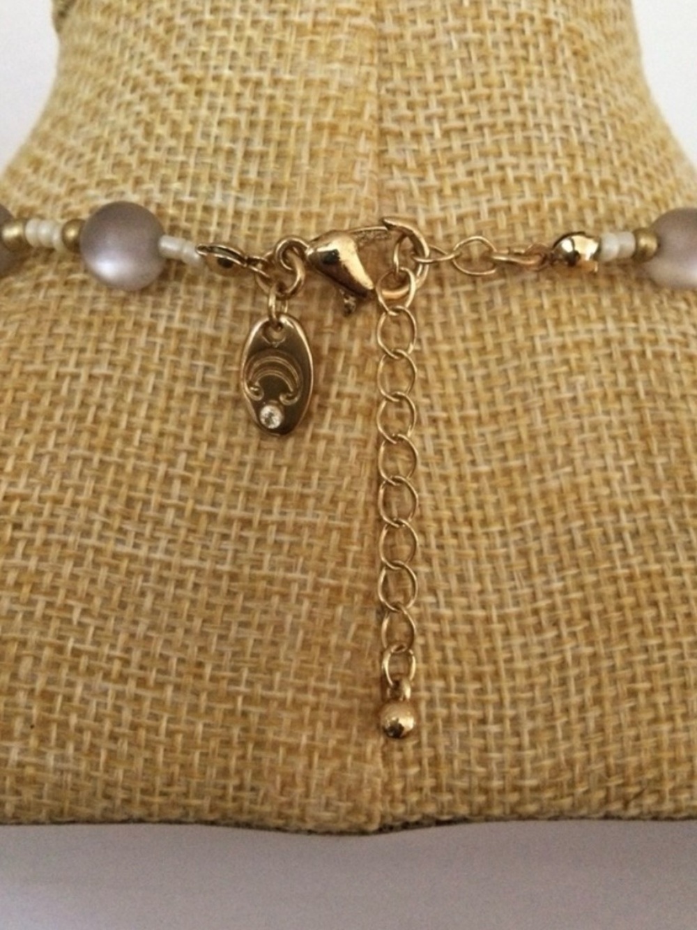 CHARMING CHARLIE Boho Moonglow Lucite, White Quartz & Rattan Pendant Necklace - Picture 9 of 10